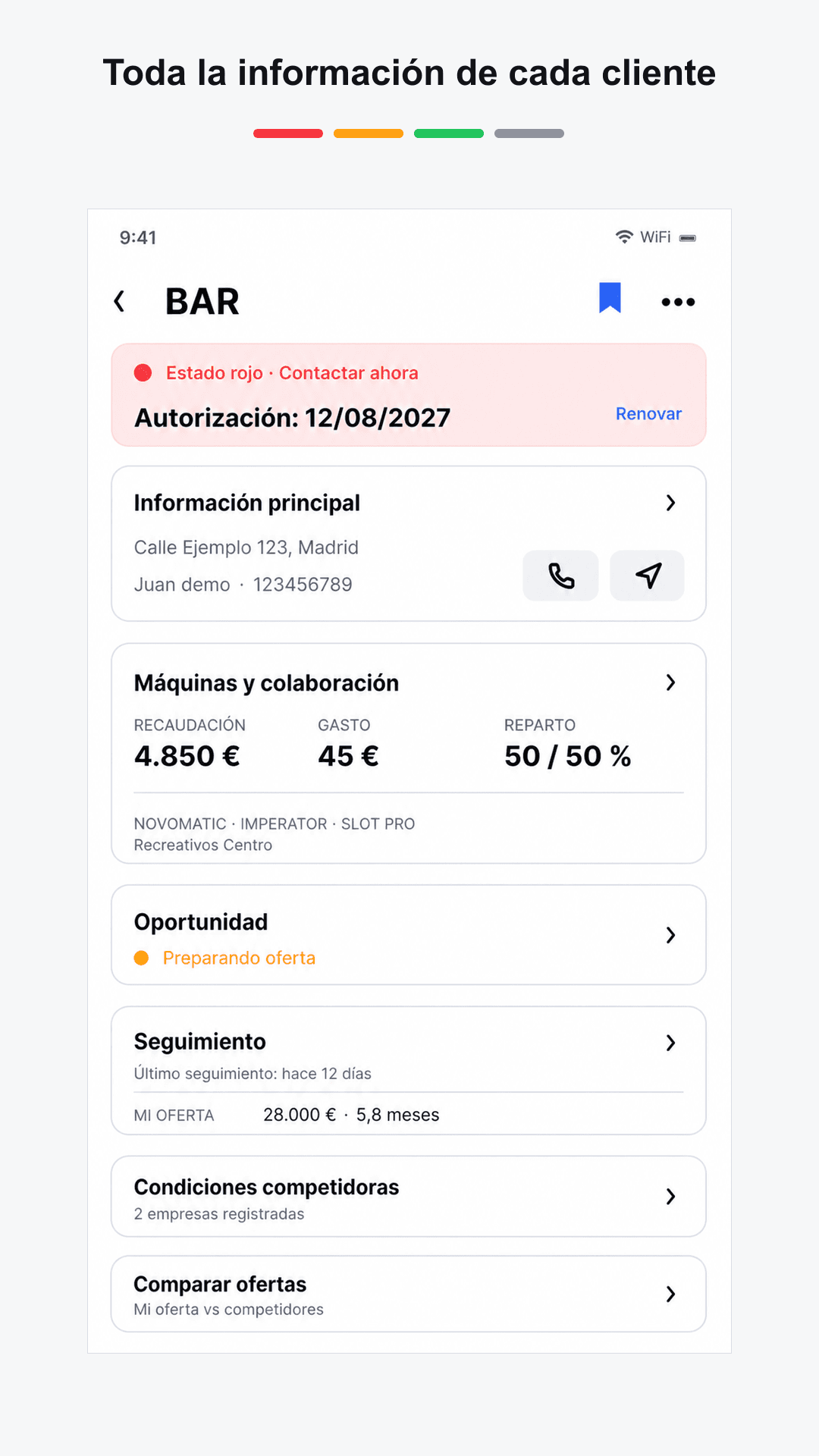 Información del cliente