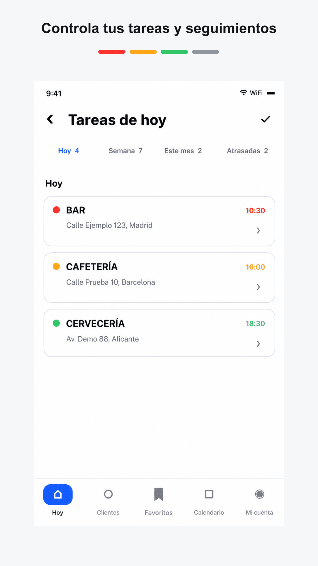 Tareas y seguimientos